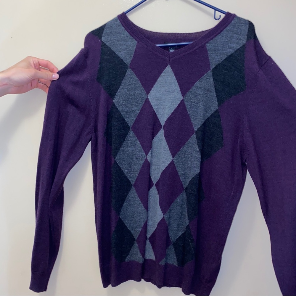 Argyle Purple Sweater
